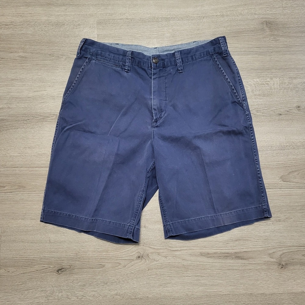 Polo Ralph Lauren Mens Navy Blue Relaxed Fit‎ Chino Shorts Size 32 Cotton Twill